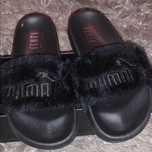 Black Fenty Slides
